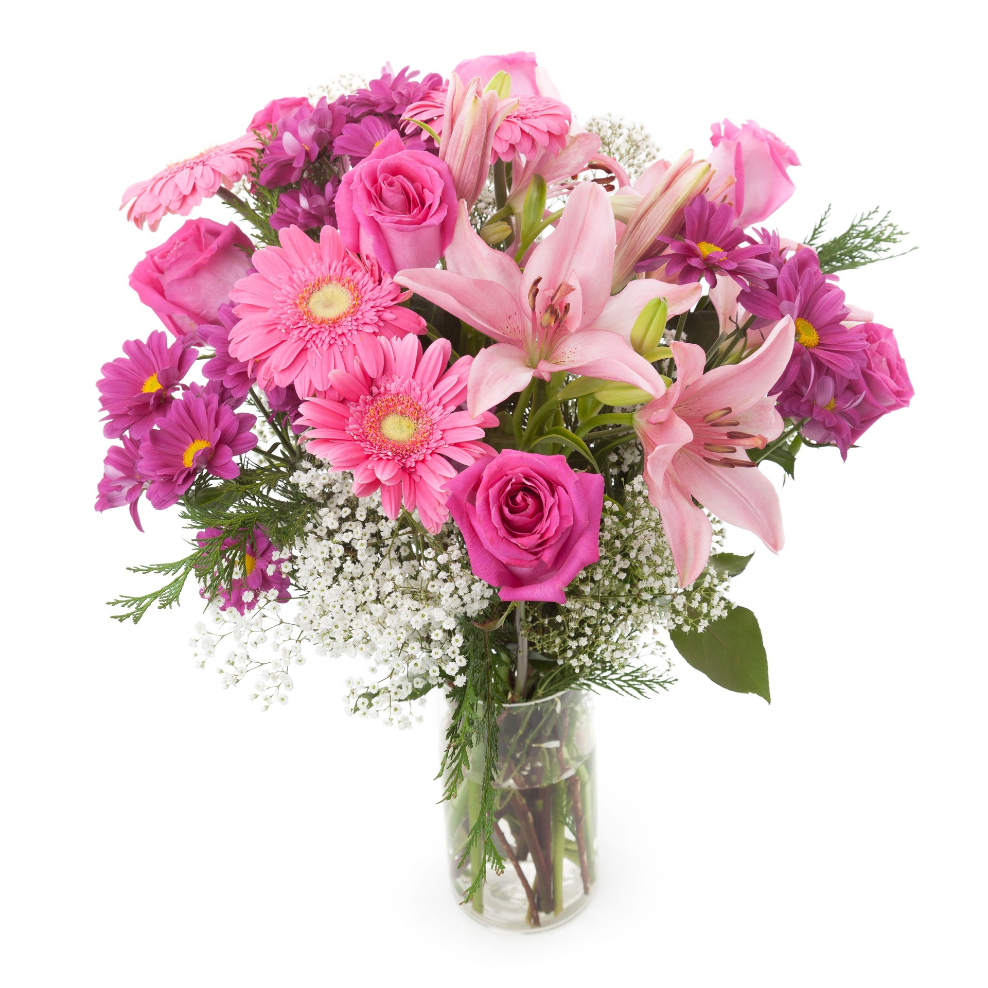 Pink flowers in a vase